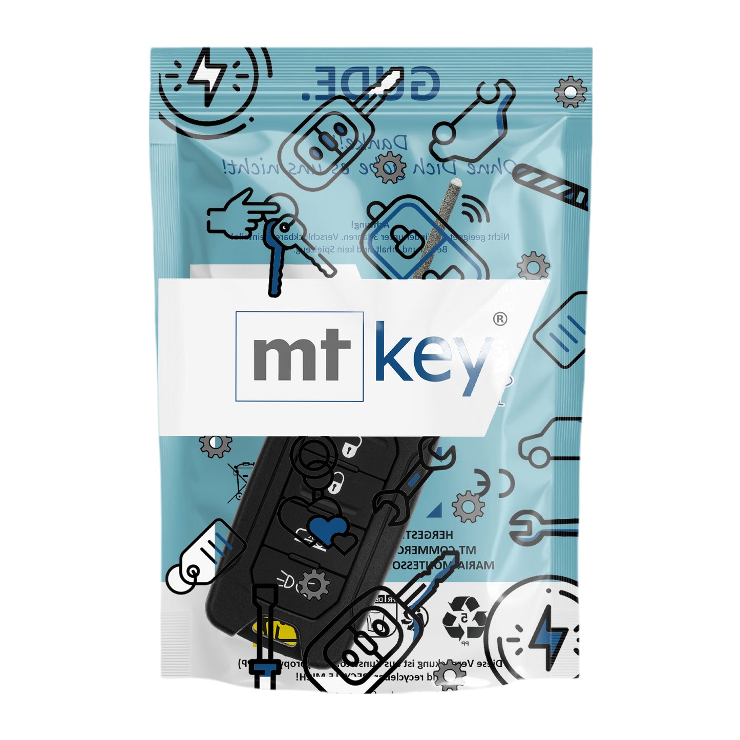 Funk Schlüssel Klappschlüssel 434MHZ FSK +Transponder 4A HiTag AES +Rohling SIP22 4 Tasten kompatibel mit Jeep Wrangler JK Renegade Compass II 2016-2018 Autoschlüssel