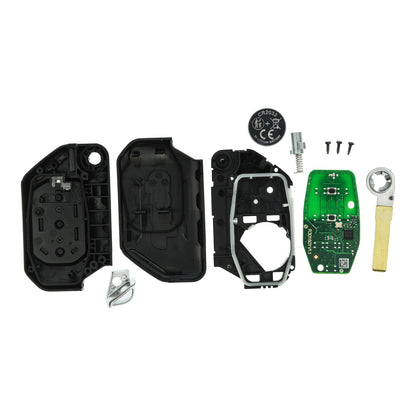 Funk Schlüssel Klappschlüssel 434MHZ ASK +Transponder HiTAG AES 4A +Rohling SIP22 2 Tasten kompatibel mit Jeep Wrangler JL Gladiator 18-15 Autoschlüssel