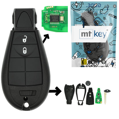 Funk Schlüssel Smartkey 434MHZ ASK +Transponder ID46 PCF7941 +Rohling CY24 2 Tasten kompatibel mit Chrysler 300C 08-10 Voyager RT 08-11 Dodge Journey I RAM IV 09-10 Autoschlüssel