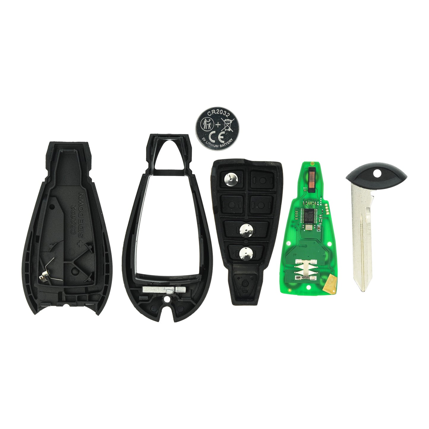 Funk Schlüssel Smartkey 434MHZ ASK +Transponder ID46 PCF7941 +Rohling CY24 3 Tasten kompatibel mit Chrysler 300C 08-10