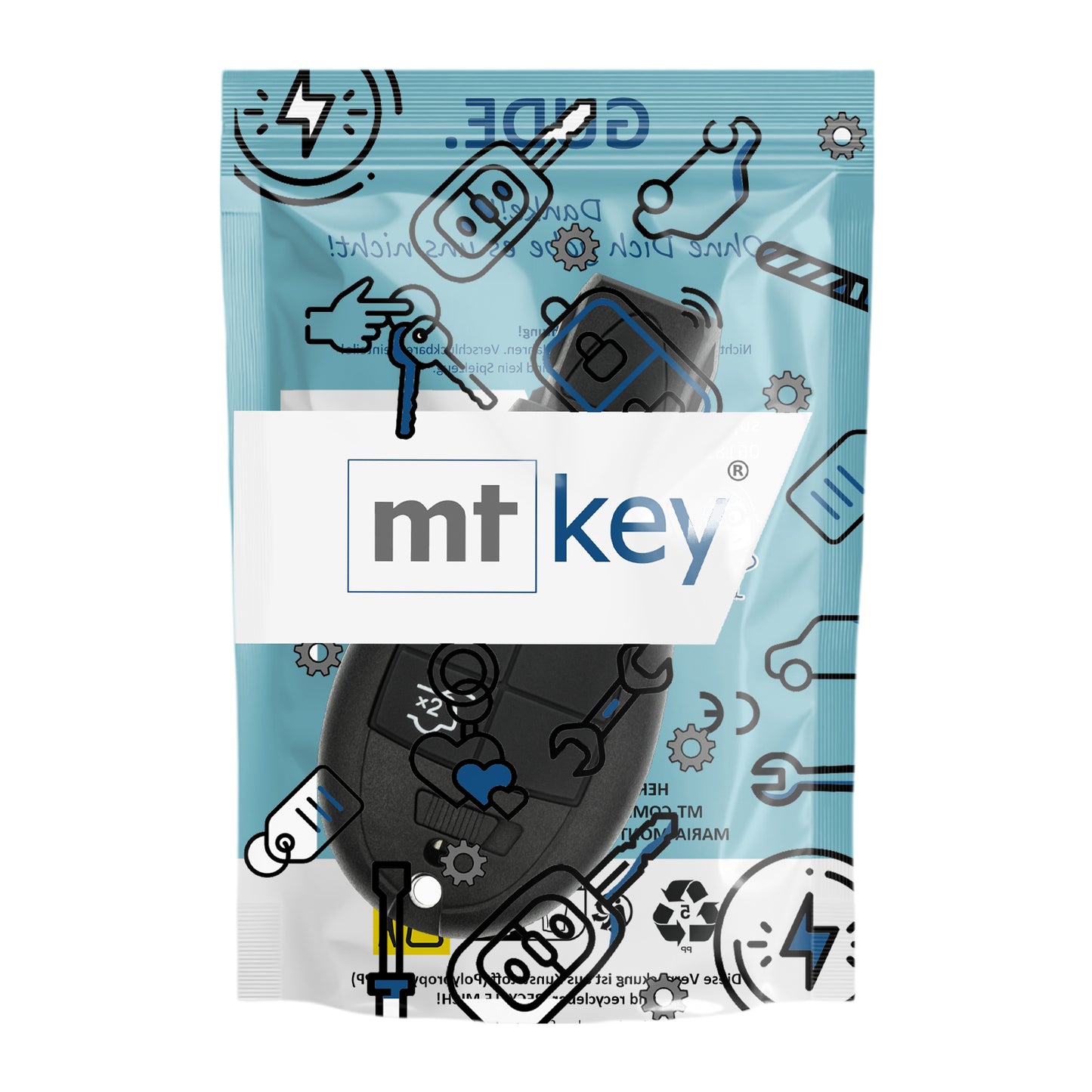 Funk Schlüssel Smartkey 434MHZ ASK +Transponder ID46 PCF7941 +Rohling CY24 3 Tasten kompatibel mit Chrysler 300C 08-10