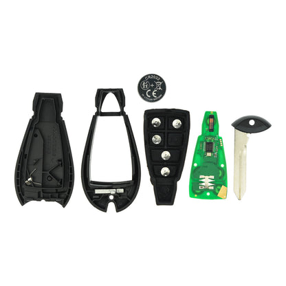 Funk Schlüssel Smartkey 434MHZ ASK +Transponder ID46 PCF7941 +Rohling CY24 5 Tasten kompatibel mit Chrysler Grand Voyager Dodge Grand Caravan Autoschlüssel elektrische Schiebetüren