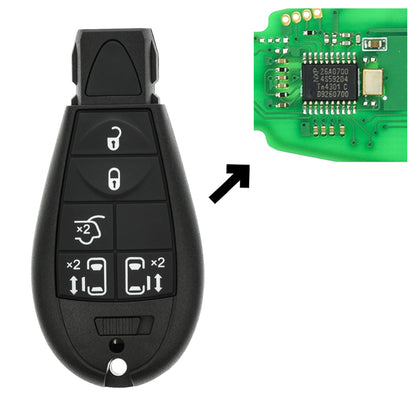 Funk Schlüssel Smartkey 434MHZ ASK +Transponder ID46 PCF7941 +Rohling CY24 5 Tasten kompatibel mit Chrysler Grand Voyager Dodge Grand Caravan Autoschlüssel elektrische Schiebetüren