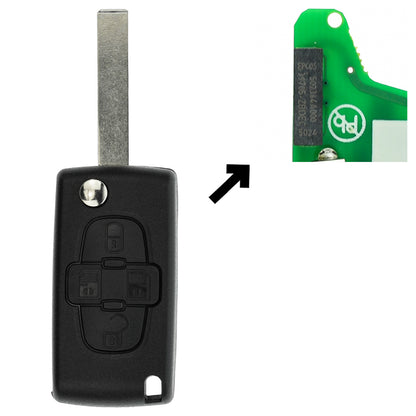 Funk Schlüssel Klappschlüssel 434MHZ ASK +Transponder ID46 PCF7941 +Rohling HU83 4 Tasten kompatibel mit Citroen C8 Peugeot 807 05-14 1007 05-09