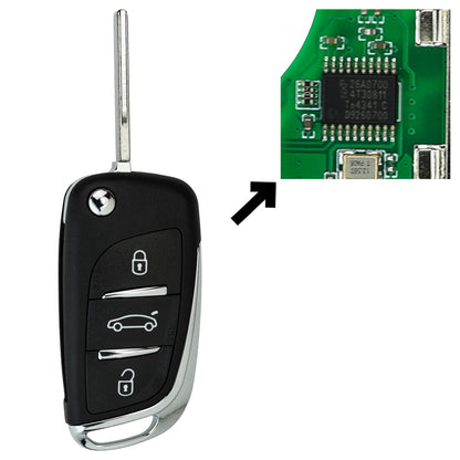 Funk Schlüssel Klappschlüssel 434MHZ FSK +Transponder ID46 PCF7941 +Rohling HU83 3 Tasten kompatibel mit Citroen C4 II 10-18 C-Elysee 13-18 DS4 11-18 Autoschlüssel