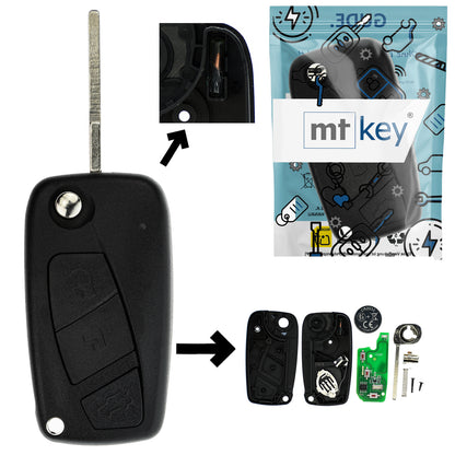 Funk Schlüssel Klappschlüssel 434MHZ ASK ID48 SIP22 3 Tasten kompatibel mit Fiat Idea Doblo I 223 Bravo II 198 Punto 199 Stilo Linea Ducato 250 Citroen Jumper Relays Peugeot Boxer Iveco Daily IV