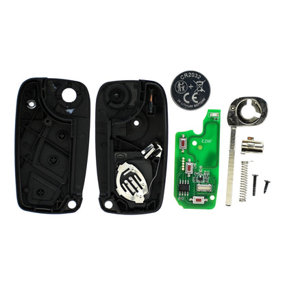 Funk Schlüssel Klappschlüssel 434MHZ ASK ID48 SIP22 3 Tasten kompatibel mit Fiat Idea Doblo I 223 Bravo II 198 Punto 199 Stilo Linea Ducato 250 Citroen Jumper Relays Peugeot Boxer Iveco Daily IV