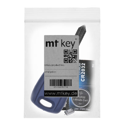 Repair Reparatur Satz Gehäuse Funkschlüssel 1x Gehäuse 1 Taster + 1x Rohling SIP22 + 1x Mikrotaster + 1x CR2032 Batterie kompatibel mit FIAT