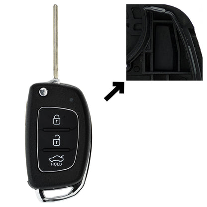 Funk Schlüssel Klappschlüssel 434MHZ +Transponder +Rohling KIA7 HY19 HYN14 3 Tasten kompatibel mit Hyundai iLoad i800 H-1 AB 2018 Autoschlüssel