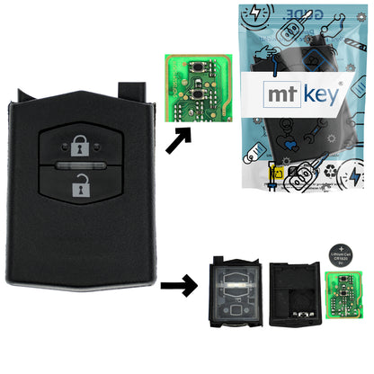 Funk Schlüssel Fernbedienung Sender 434MHZ +Transponder +Rohling 2 Tasten kompatibel mit Mazda 3 BK 03-09 Autoschlüssel