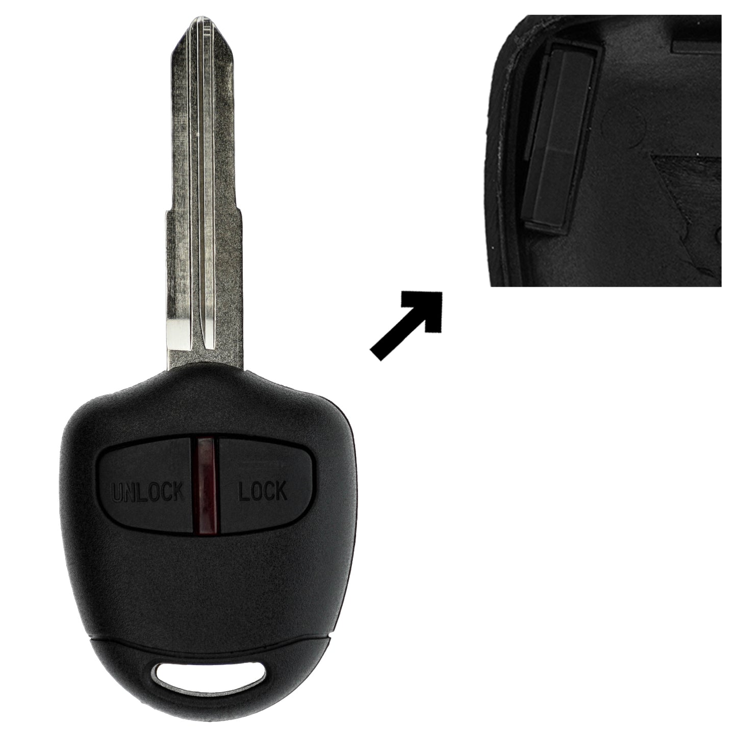 Funk Schlüssel Zündschlüssel 434MHZ +Transponder ID 46 PCF7936 +Rohling MIT8 2 Tasten kompatibel mit Mitsubishi L200 IV KA KB 05-15 Pajero IV V80 V90 07-14 Autoschlüssel
