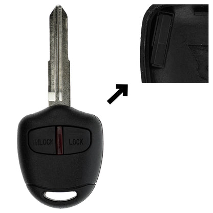 Funk Schlüssel Zündschlüssel 434MHZ +Transponder ID 46 PCF7936 +Rohling MIT8 2 Tasten kompatibel mit Mitsubishi L200 IV KA KB 05-15 Pajero IV V80 V90 07-14 Autoschlüssel