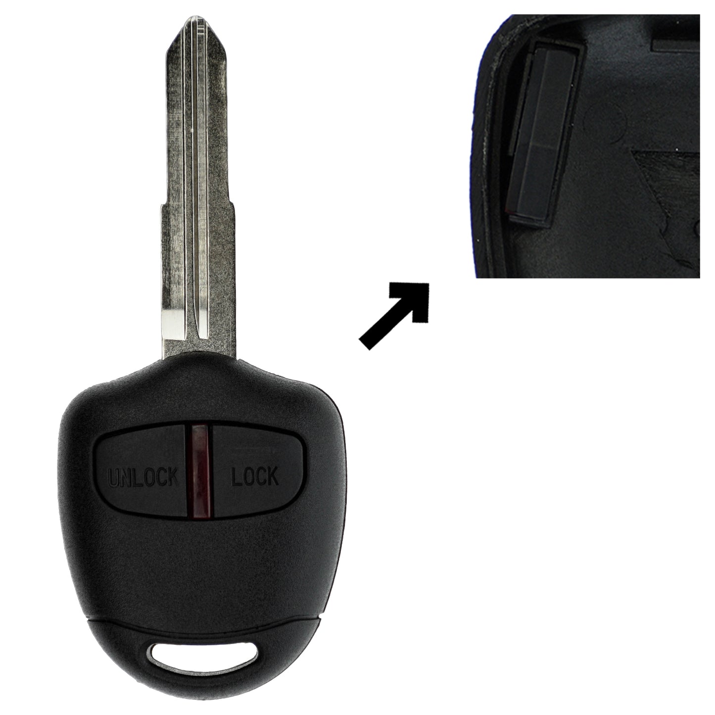 Funk Schlüssel Zündschlüssel 434MHZ ID46 PCF7936 MIT11R 2 Tasten kompatibel mit Mitsubishi L200 IV ASX i-MiEV Grandis Space Star Outlander II Challenger PB Lancer VIII CY Pajero IV Autoschlüssel