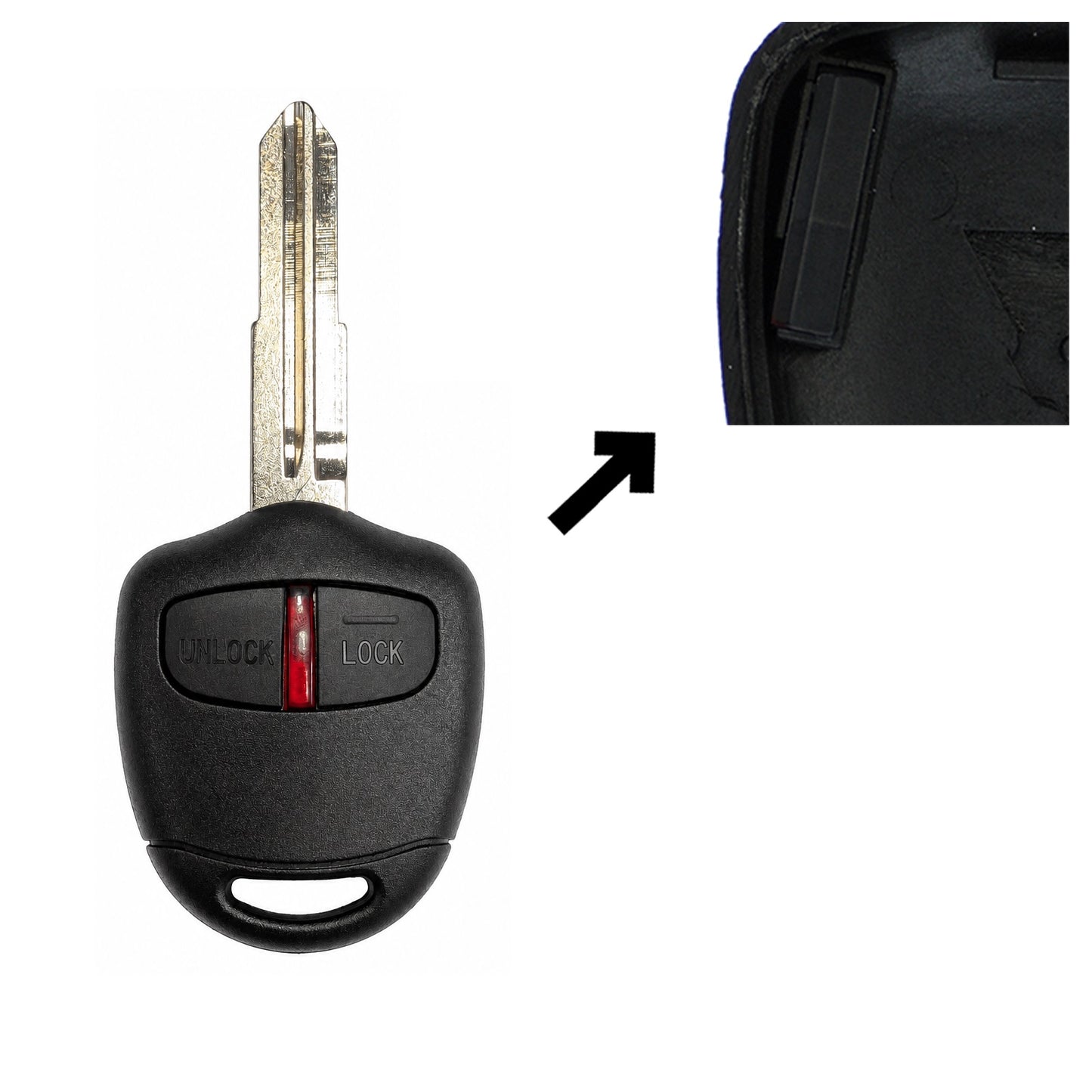 Funk Schlüssel Zündschlüssel 434MHZ ID46 PCF7936 MIT11R 2 Tasten kompatibel mit Mitsubishi L200 IV ASX i-MiEV Grandis Space Star Outlander II Challenger PB Lancer VIII CY Pajero IV Autoschlüssel