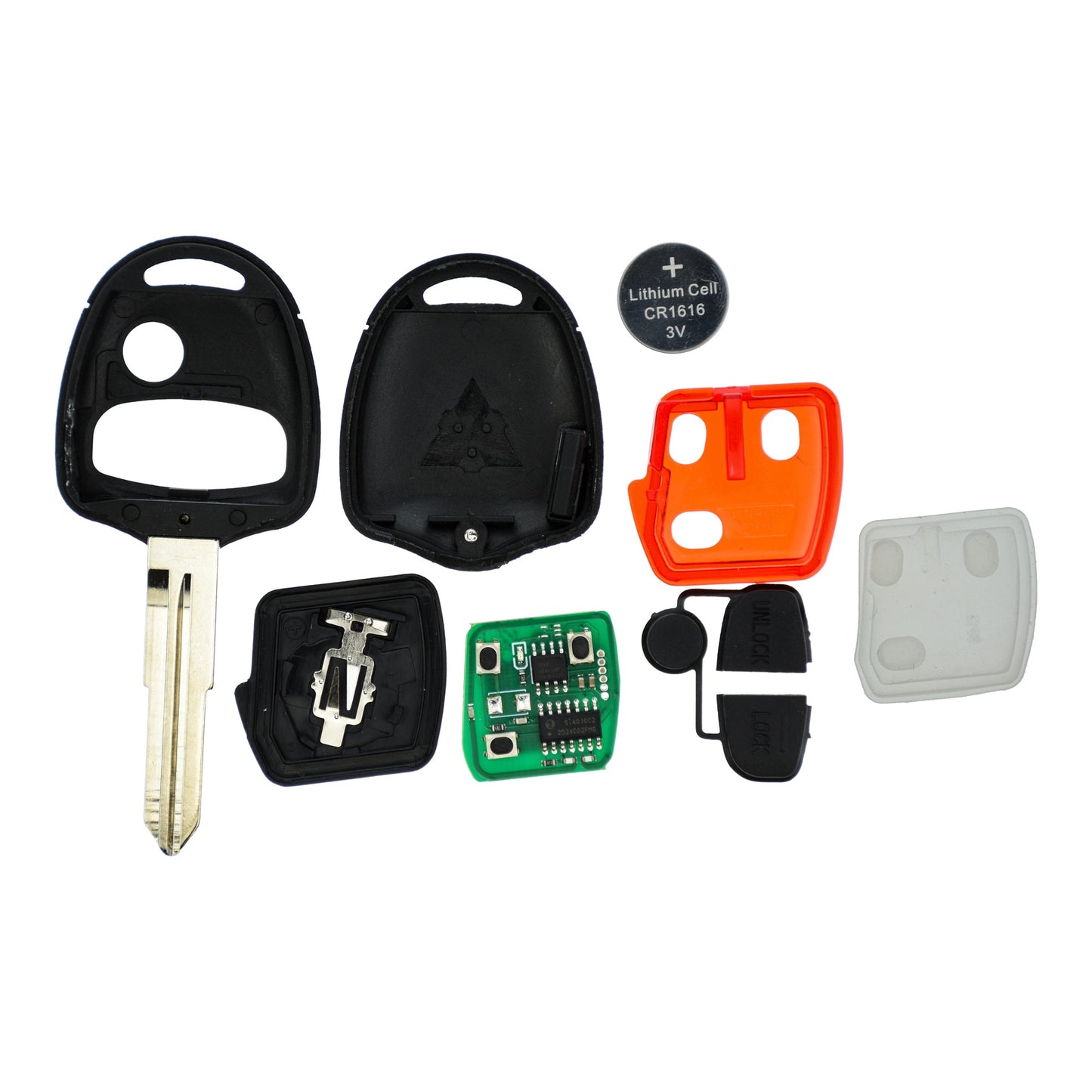 Funk Schlüssel Zündschlüssel 434MHZ +Transponder ID 46 PCF7936 +Rohling MIT11R 3 Tasten kompatibel mit Mitsubishi Space Star Ab 2012 Lancer VIII CY 07-17 Pajero IV V80 V90 Outlander II Grandis Autoschlüssel