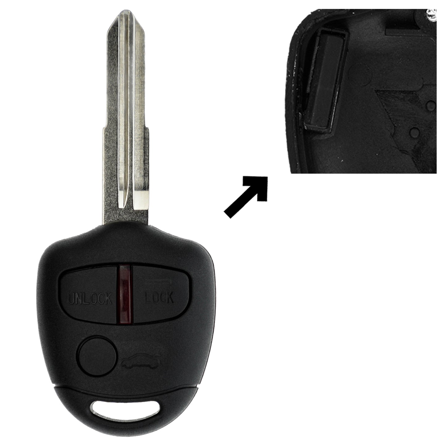 Funk Schlüssel Zündschlüssel 434MHZ +Transponder ID 46 PCF7936 +Rohling MIT11R 3 Tasten kompatibel mit Mitsubishi Space Star Ab 2012 Lancer VIII CY 07-17 Pajero IV V80 V90 Outlander II Grandis Autoschlüssel