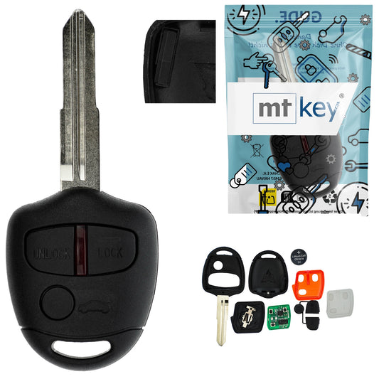 Funk Schlüssel Zündschlüssel 434MHZ +Transponder ID 46 PCF7936 +Rohling MIT8 3 Tasten kompatibel mit Mitsubishi Space Star Ab 2012 Lancer VIII CY 07-17 Pajero IV V80 V90 Outlander II Grandis Autoschlüssel