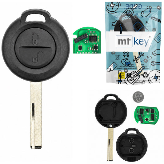 Funk Schlüssel Zündschlüssel 434MHZ +Transponder ID46 PCF7941 +Rohling HU56 2 Tasten kompatibel mit Mitsubishi Colt Z30 05-12 Smart Forfour W454 04-06 Autoschlüssel