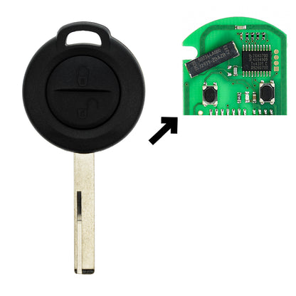 Funk Schlüssel Zündschlüssel 434MHZ +Transponder ID46 PCF7941 +Rohling HU56 2 Tasten kompatibel mit Mitsubishi Colt Z30 05-12 Smart Forfour W454 04-06 Autoschlüssel