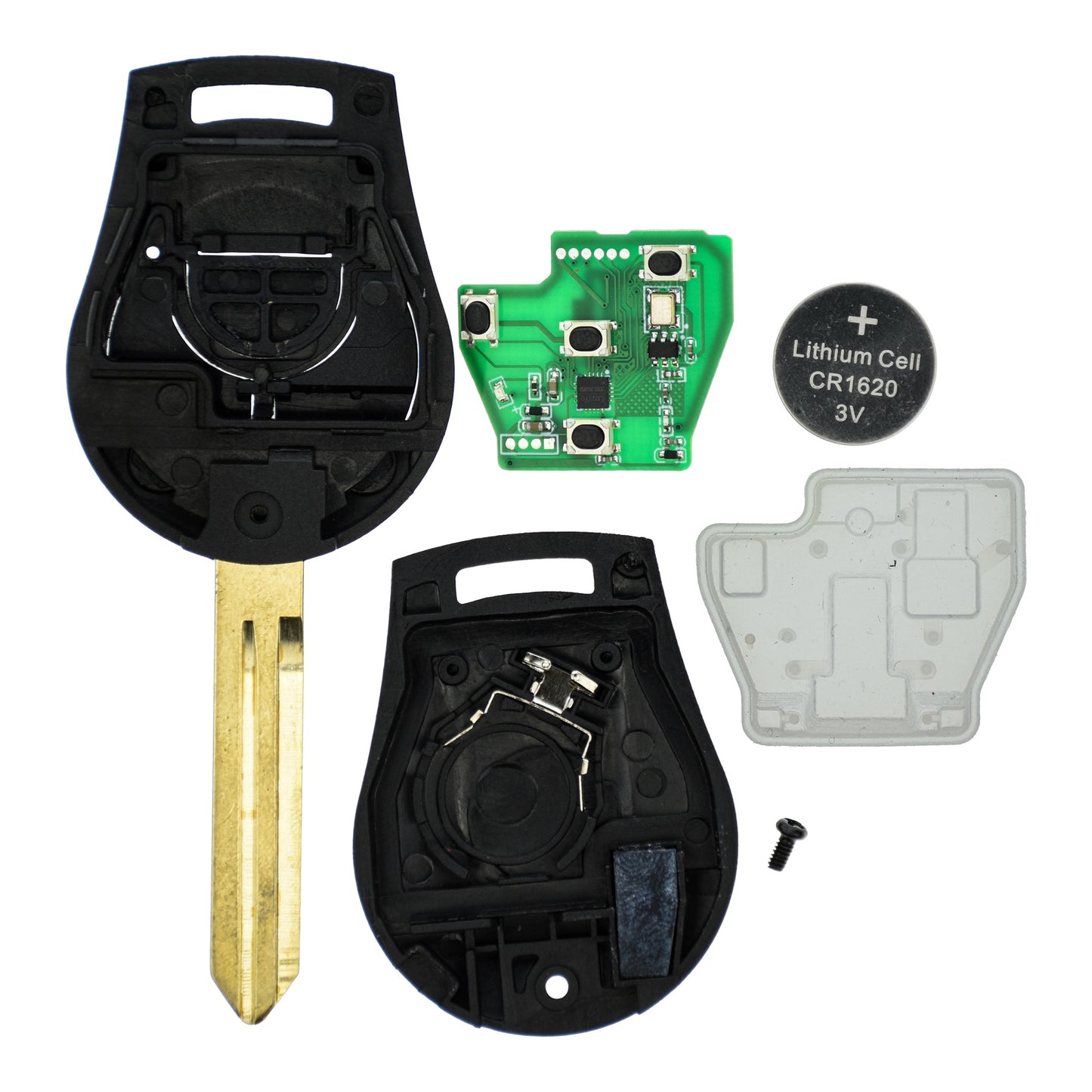 Funk Schlüssel Zündschlüssel 434MHZ FSK +Transponder ID46 +Rohling NSN14 NSN19 3 Tasten kompatibel mit Nissan Navara D23M 15-16 Micra K13 10-16 Juke F15 10-14 Autoschlüssel