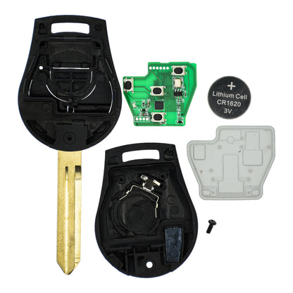 Funk Schlüssel Zündschlüssel 434MHZ FSK +Transponder ID46 +Rohling NSN14 NSN19 3 Tasten kompatibel mit Nissan Navara D23M 15-16 Micra K13 10-16 Juke F15 10-14 Autoschlüssel