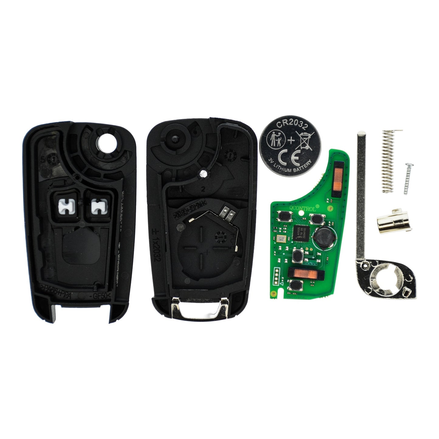 Funk Schlüssel Klappschlüssel 434MHZ ASK +Transponder ID46 PCF7952 +Rohling HU100 2 Tasten kompatibel mit Opel Insignia A Astra J Cascada Chevrolet Malibu V Cruze J300 Captiva Autoschlüssel
