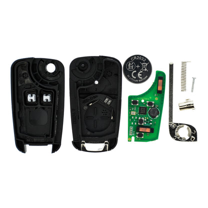 Funk Schlüssel Klappschlüssel 434MHZ ASK +Transponder ID46 PCF7952 +Rohling HU100 2 Tasten kompatibel mit Opel Insignia A Astra J Cascada Chevrolet Malibu V Cruze J300 Captiva Autoschlüssel