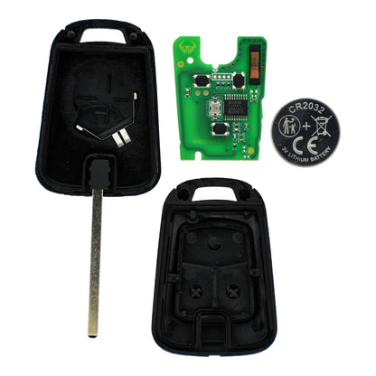 Funk Schlüssel Zündschlüssel 434MHZ ASK +Transponder ID46 PCF7937 +Rohling HU100 2 Tasten kompatibel mit Opel Adam 12-16 Astra J 10-15 Cascada Corsa E Insignia A Karl Mokka Zafira C Autoschlüssel