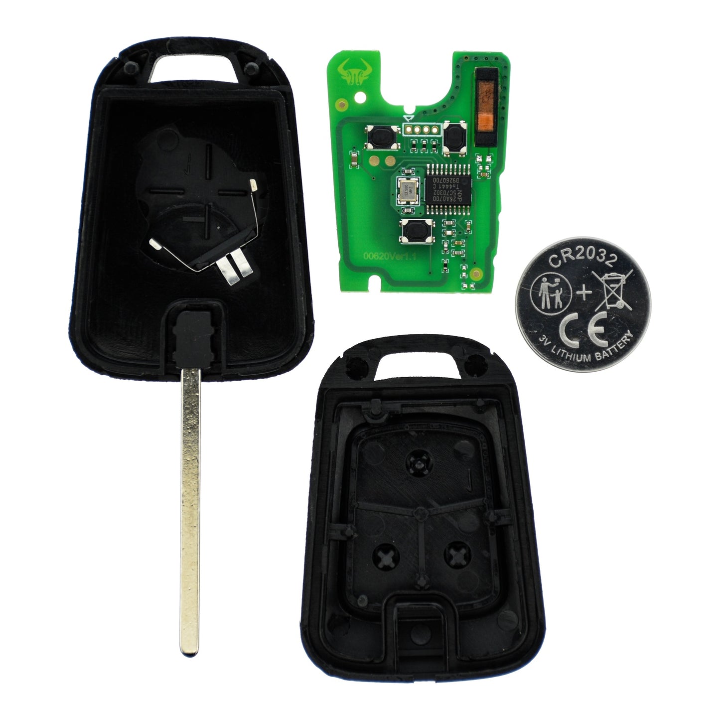 Funk Schlüssel 434MHZ ASK ID46 PCF7937 HU100 3 Tasten kompatibel mit Chevrolet Aveo Bolt Camaro 10-15 Cruze J300 Malibu V300 Orlando Silverado Spark Trax 12-16 Volt 11-15 Autoschlüssel