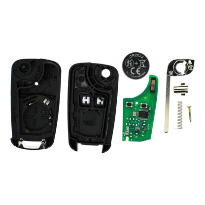 Funk Schlüssel Klappschlüssel 434MHZ +Transponder ID46 PCF7941 +Rohling HU100 2 Tasten kompatibel mit Opel Meriva B 10-14 Corsa D 10-14 Autoschlüssel