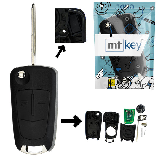 Funk Schlüssel Klappschlüssel 434MHZ ASK ID46 DWO5R 2 Tasten kompatibel mit Chevrolet Captiva C100 C140 Epica V250 Opel Antara Zafira 08-15 GMC Terrain Autoschlüssel