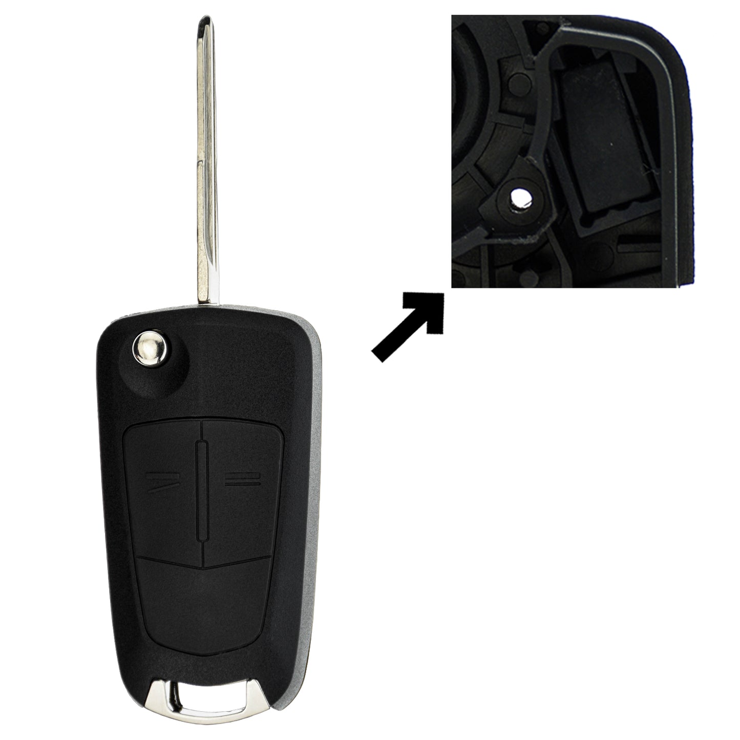Funk Schlüssel Klappschlüssel 434MHZ ASK ID46 DWO5R 2 Tasten kompatibel mit Chevrolet Captiva C100 C140 Epica V250 Opel Antara Zafira 08-15 GMC Terrain Autoschlüssel