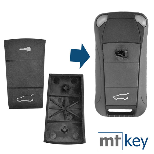 Auto Schlüssel Tasten Set 2X Tastenfeld 2 Tasten Gummi kompatibel mit Porsche 955 Cayenne 9PA Klappschlüssel Key FOB