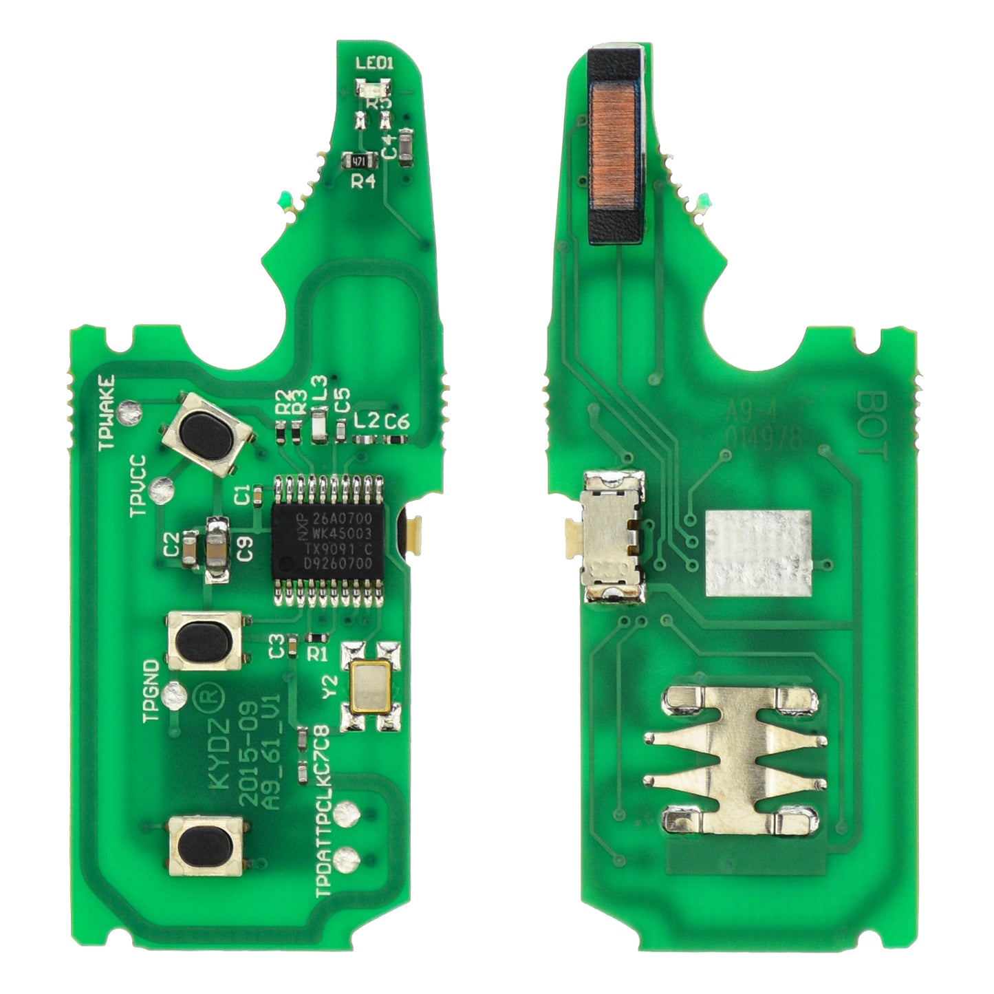 Funk Schlüssel Fernbedienung Sender Platine 434MHZ ASK +Transponder ID46 PCF7947 +Rohling 3 Tasten kompatibel mit Porsche Cayenne 9PA 02-10 Autoschlüssel