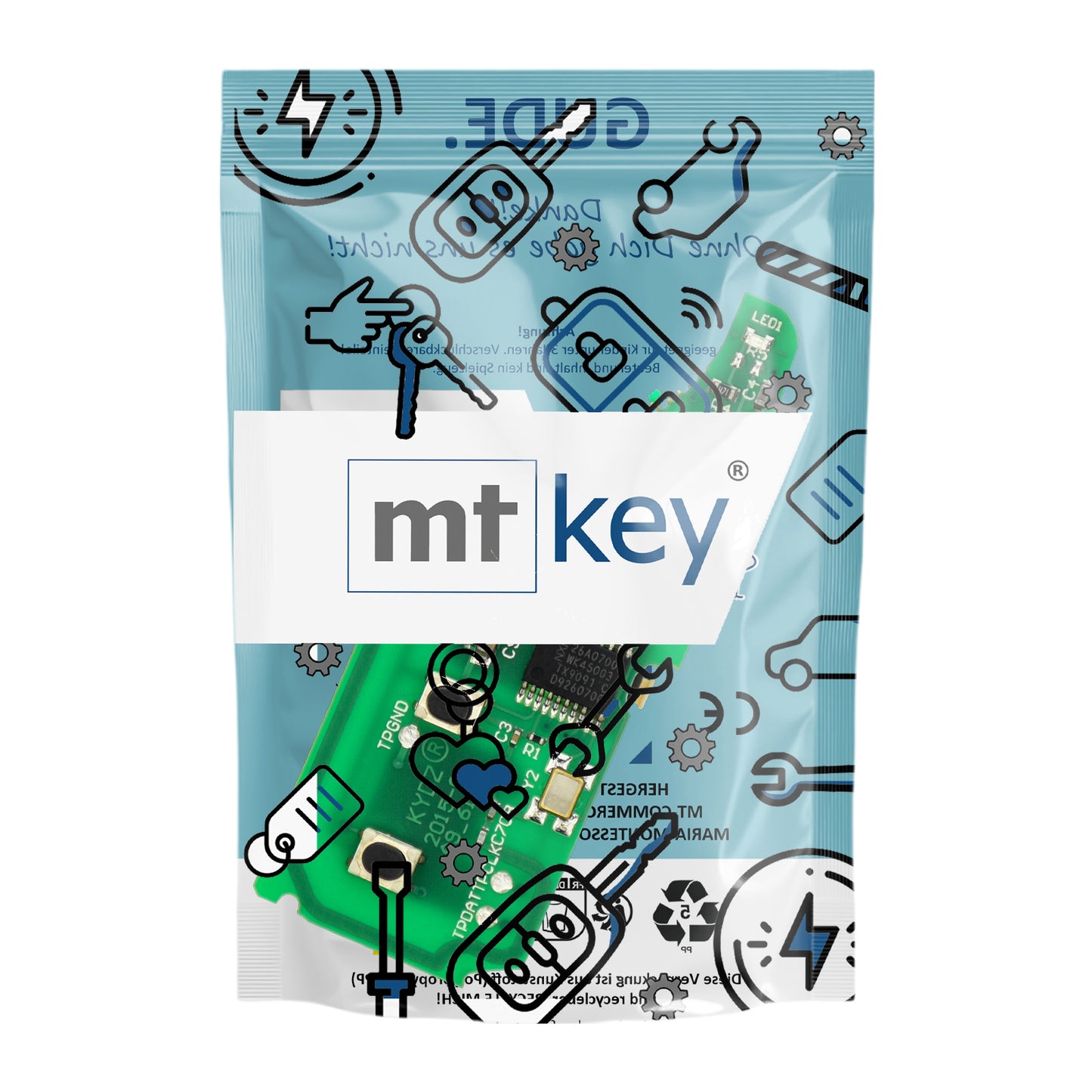 Funk Schlüssel Fernbedienung Sender Platine 434MHZ ASK +Transponder ID46 PCF7947 +Rohling 3 Tasten kompatibel mit Porsche Cayenne 9PA 02-10 Autoschlüssel