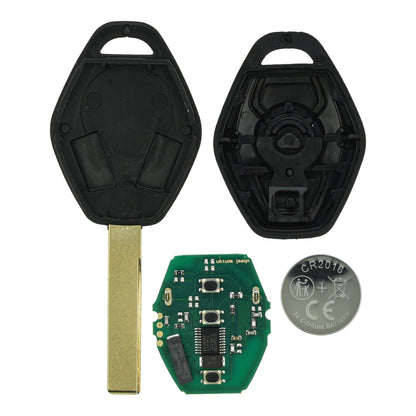 Funk Schlüssel Zündschlüssel CAS2 868MHZ FSK +Transponder ID46 PCF7942 +Rohling HU92 3 Tasten kompatibel mit BMW 1er E81 E82 E87 E88 X3 E83 5er E60 E61 3er E90 E91 E92 E93 6er E63 E64 04-05