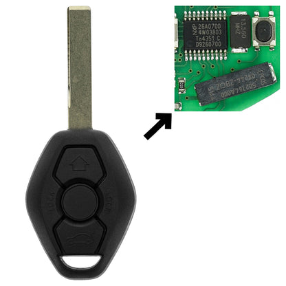 Funk Schlüssel Zündschlüssel CAS2 868MHZ FSK +Transponder ID46 PCF7942 +Rohling HU92 3 Tasten kompatibel mit BMW 1er E81 E82 E87 E88 X3 E83 5er E60 E61 3er E90 E91 E92 E93 6er E63 E64 04-05