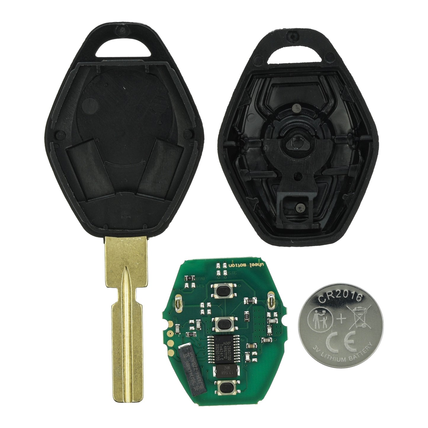 Funk Schlüssel Zündschlüssel CAS2 868MHZ FSK +Transponder ID46 PCF7942 +Rohling HU58 3 Tasten kompatibel mit BMW 1er E81 E82 E87 E88 X3 E83 5er E60 E61 3er E90 E91 E92 E93 6er E63 E64 04-05