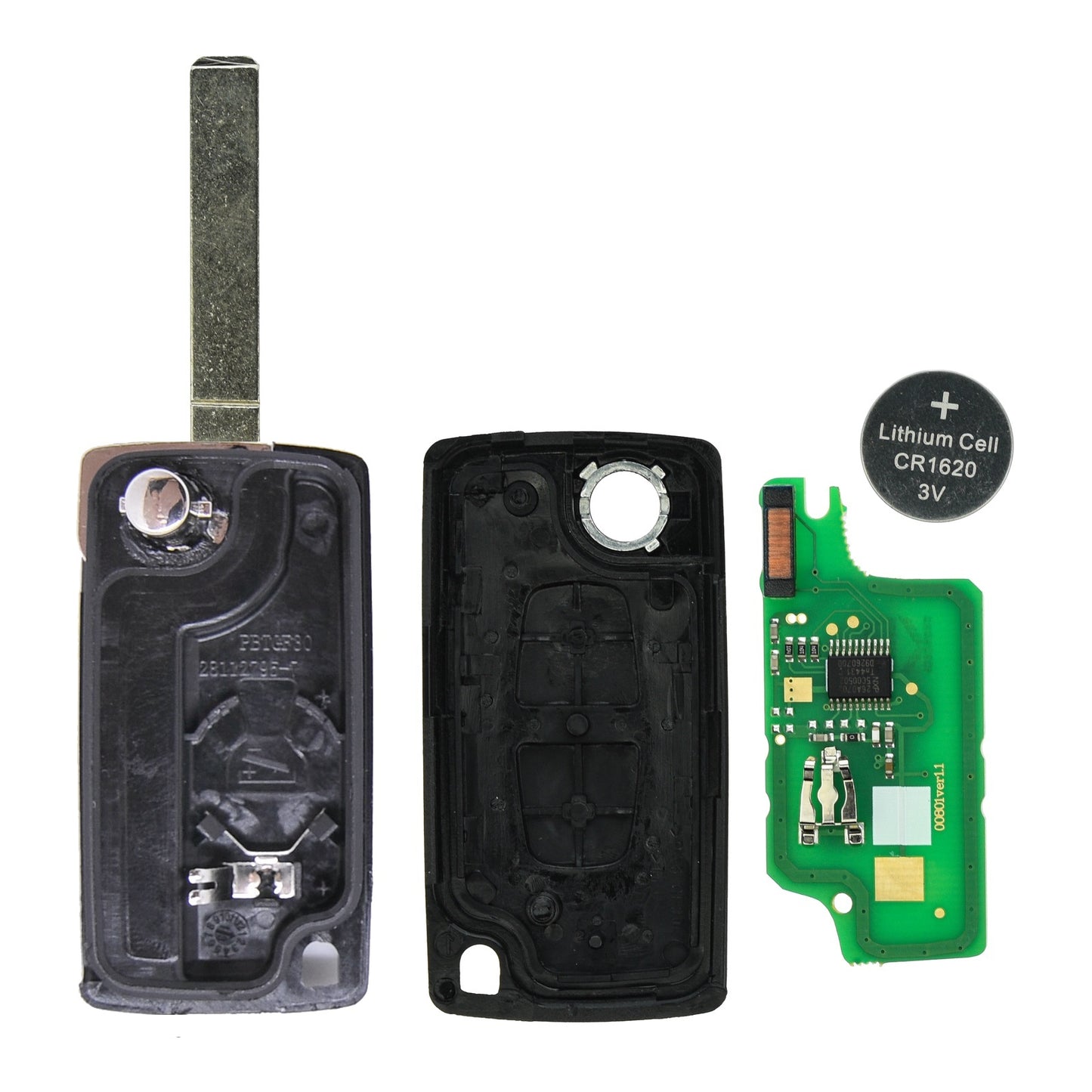Funk Schlüssel Klappschlüssel 434MHZ ASK +Transponder ID46 PCF7941 +Rohling VA2 VA6 2 Tasten kompatibel mit Citroen C2 C3 I Pluriel C4 Coupe 05-10 Peugeot 207 07-09 807 05-14 207 307 SW Autoschlüssel