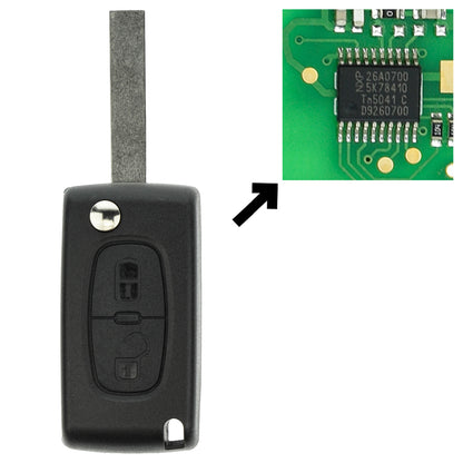 Klappschlüssel 434MHZ FSK ID46 PCF7941 HU83 2 Tasten kompatibel mit Fiat Scudo Citroen Berlingo II C3 II C3 Picasso C-Crosser Peugeot 207 307 308 5008 207 CC 3008 I 308 I 207 SW iOn Autoschlüssel