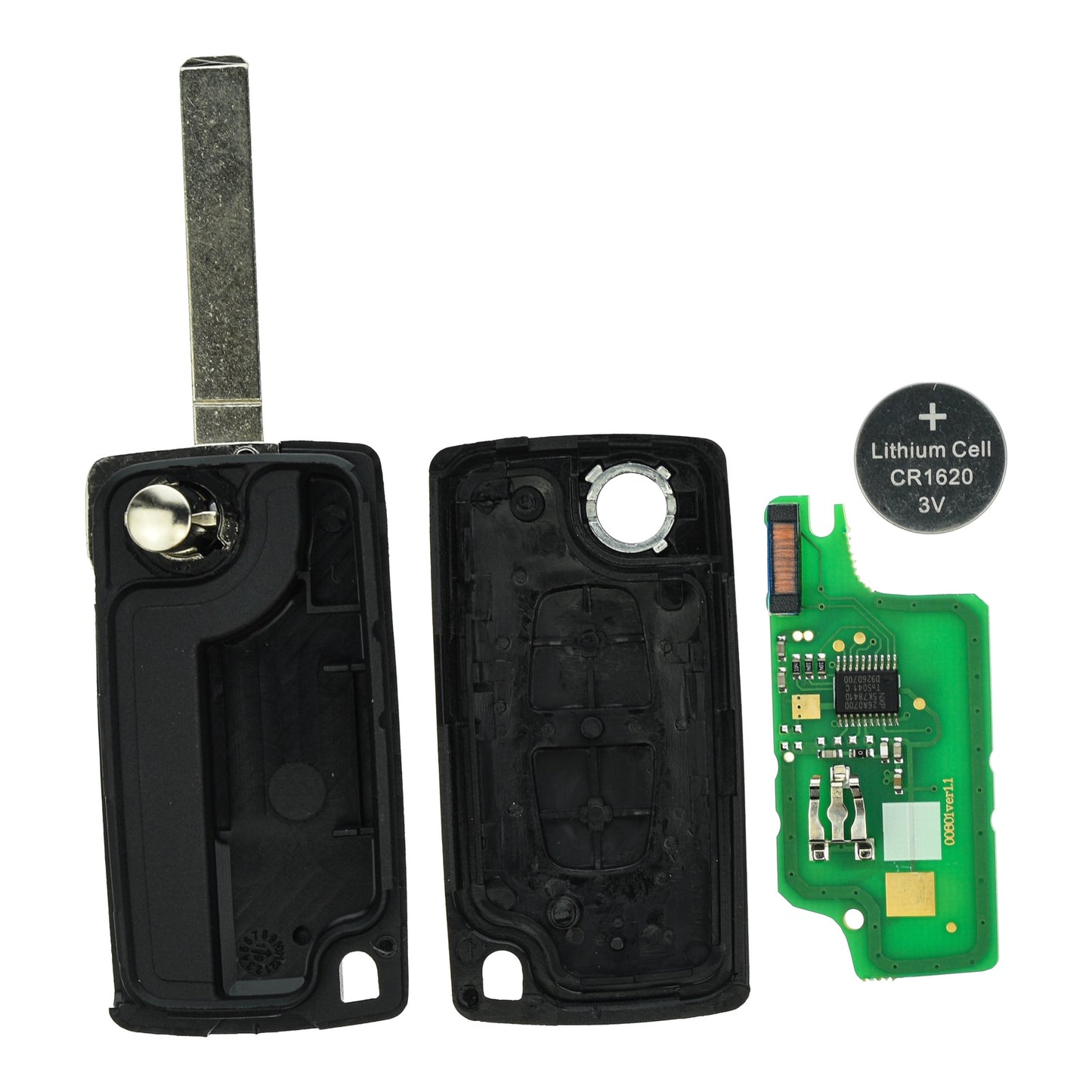 Funk Schlüssel Klappschlüssel 434MHZ FSK ID46 PCF7941 VA2 VA6 2 Tasten kompatibel mit Citroen Berlingo II C3 Aircross II C3 II C3 Picasso C-Crosser Fiat Scudo Peugeot 207 308 I Expert Tepee 207 SW