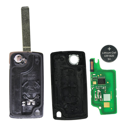 Funk Schlüssel Klappschlüssel 434MHZ FSK ID46 PCF7941 VA2 VA6 2 Tasten kompatibel mit Citroen Berlingo II C3 Aircross II C3 II C3 Picasso C-Crosser Fiat Scudo Peugeot 207 308 I Expert Tepee 207 SW