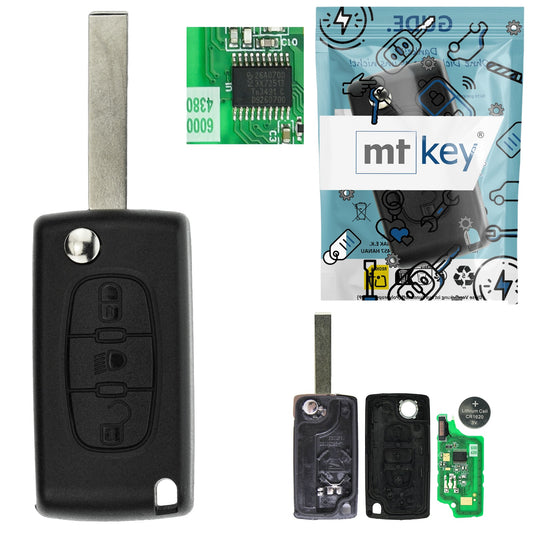 Funk Schlüssel Klappschlüssel 434MHZ ASK +Transponder ID46 PCF7941 +Rohling HU83 3 Tasten kompatibel mit Citroen C4 Coupe 05-10 C4 (Grand) Picasso I 06-13 C4 I 05-10 C6 05-09 Autoschlüssel