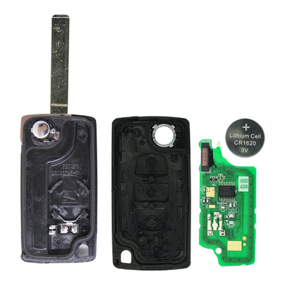 Funk Schlüssel Klappschlüssel 434MHZ ASK +Transponder ID46 PCF7941 +Rohling VA2 VA6 3 Tasten kompatibel mit Citroen C4 Coupe 05-10 C4 (Grand) Picasso I 06-13 C4 I 05-10 C6 05-09 Autoschlüssel