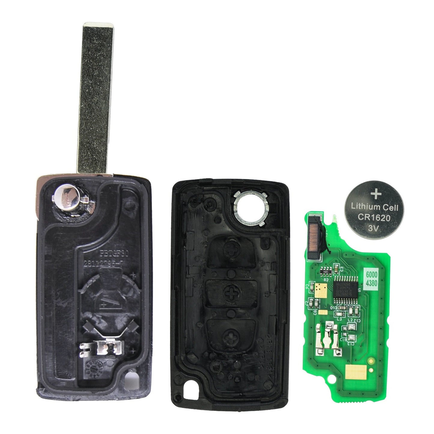 Funk Schlüssel Klappschlüssel 434MHZ ASK +Transponder ID46 PCF7941 +Rohling HU83 3 Tasten kompatibel mit Citroen C4 Coupe Grand Picasso I Peugeot 207 407 206 CC 207 307 CC 207 SW 407 Coupe SW