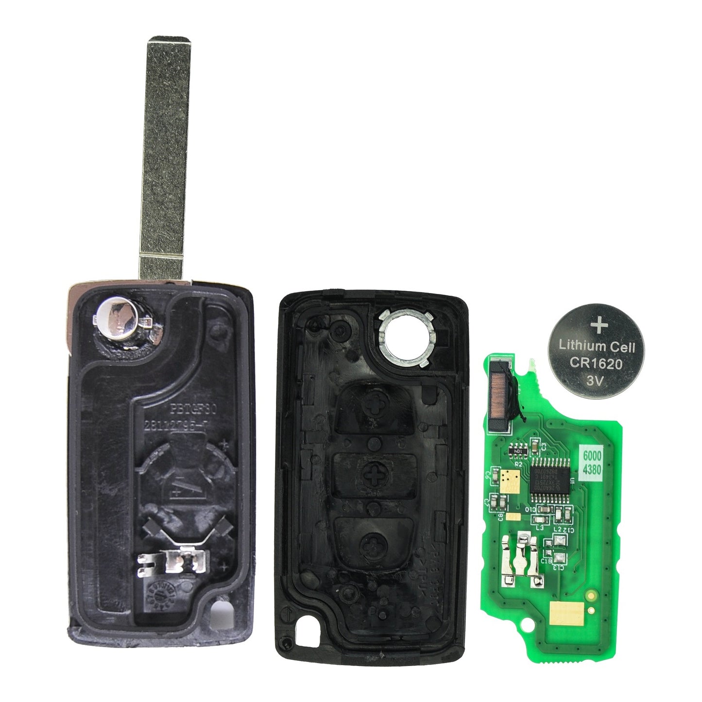 Funk Schlüssel Klappschlüssel 434MHZ ASK +Transponder ID46 PCF7941 +Rohling VA2 VA6 3 Tasten kompatibel mit Citroen C4 Coupe Grand Picasso I Peugeot 207 407 206 CC 207 307 CC 207 SW 407 Coupe SW