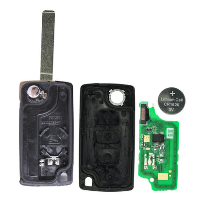 Funk Schlüssel Klappschlüssel 434MHZ ASK +Transponder ID46 PCF7941 +Rohling VA2 VA6 3 Tasten kompatibel mit Citroen C4 Coupe Grand Picasso I Peugeot 207 407 206 CC 207 307 CC 207 SW 407 Coupe SW