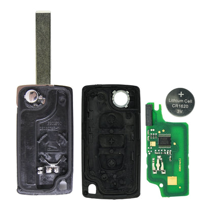 Funk Schlüssel Klappschlüssel 434MHZ FSK +Transponder ID46 PCF7941 +Rohling HU83 3 Tasten kompatibel mit Citroen C4 (Grand) Picasso I 2010-2013 C5 III (Break) 2008-2013 Autoschlüssel