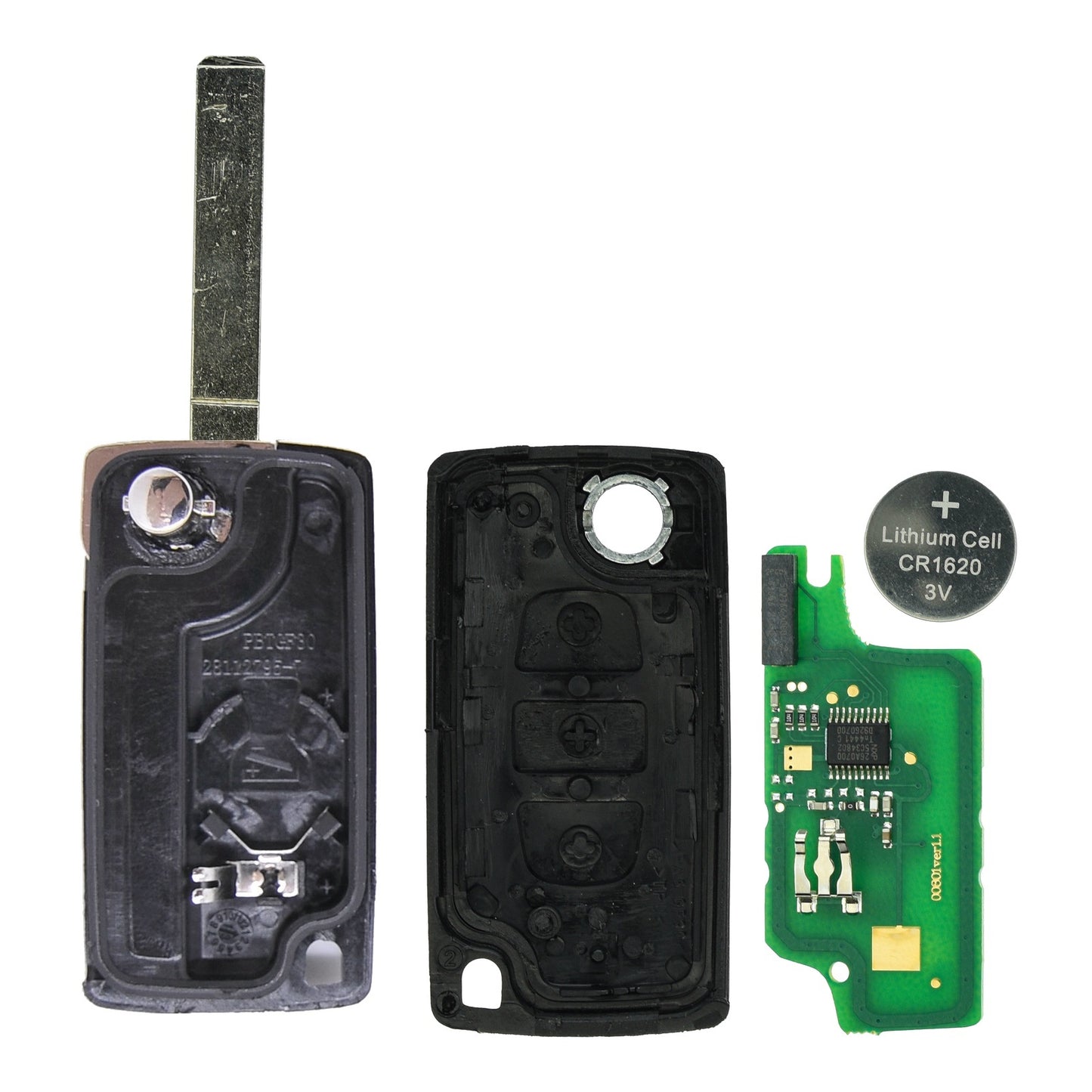Funk Schlüssel Klappschlüssel 434MHZ FSK +Transponder ID46 PCF7941 +Rohling VA2 VA6 3 Tasten kompatibel mit Citroen C4 (Grand) Picasso I 2010-2013 C5 III (Break) 2008-2013 Autoschlüssel