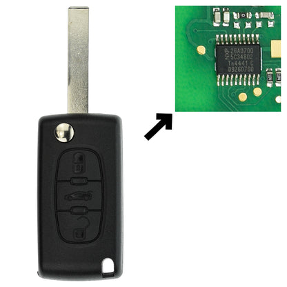 Funk Schlüssel Klappschlüssel 434MHZ FSK ID46 PCF7941 +Rohling HU83 3 Tasten Autoschlüssel kompatibel mit Citroen C4 (Grand) Picasso I C5 III Break Peugeot 207 CC SW 308 CC SW I Expert II Partner II